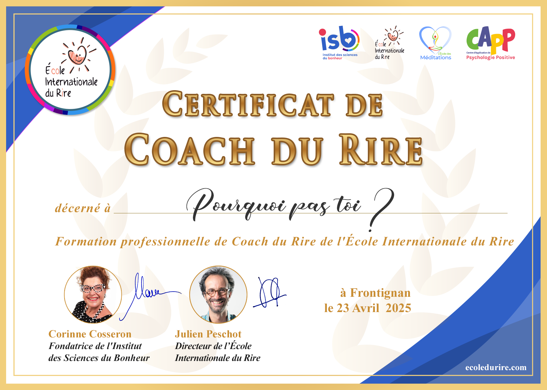 Pourquoi pas toi - coach rire