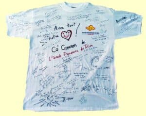 tee shirt signé par les rieurs pour lutter contre le cancer - JIR2003