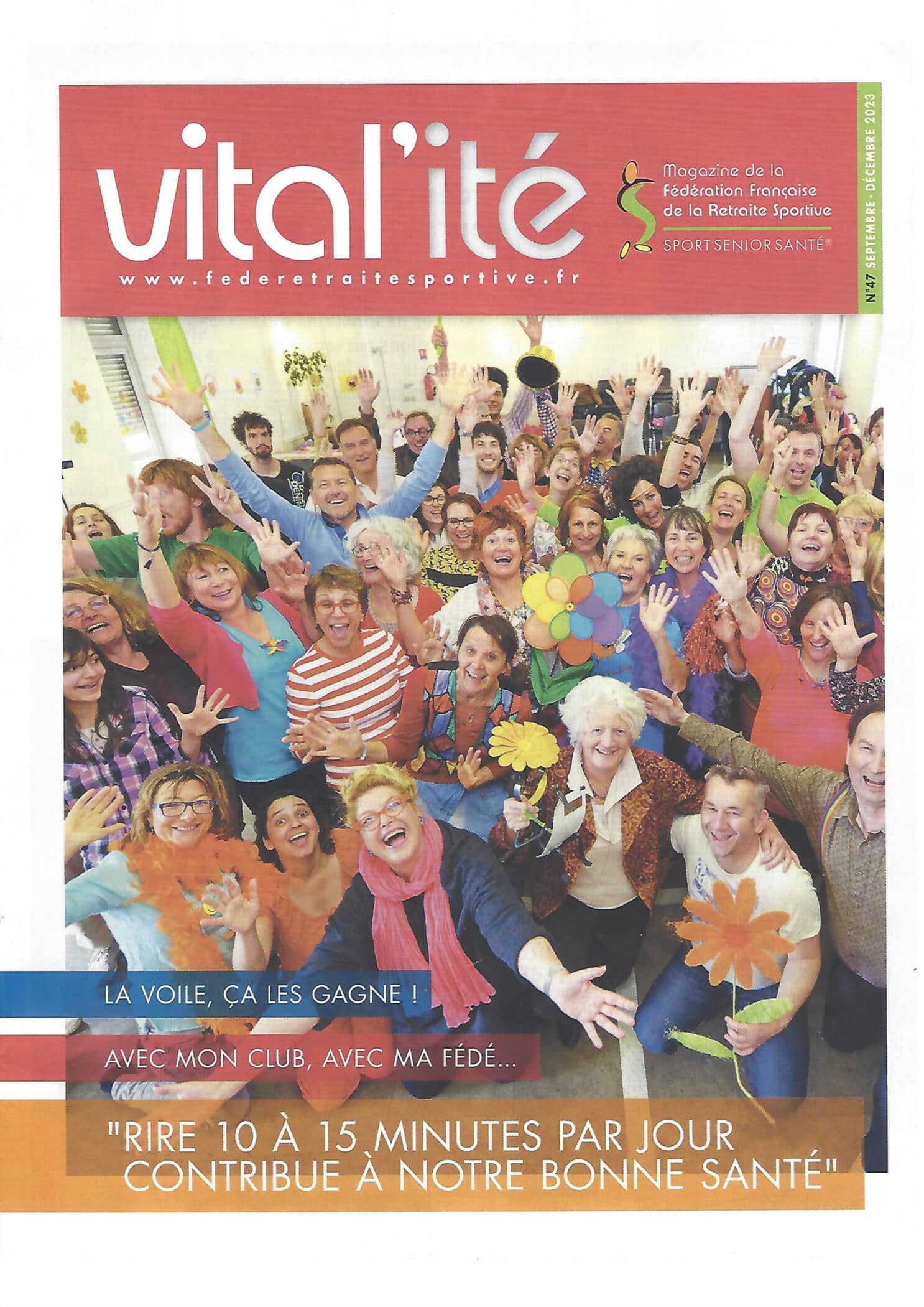 Magazine Vitalité - Couverture sur l(Ecole Internationale du Rire de Corinne Cosseron - Octobre 23