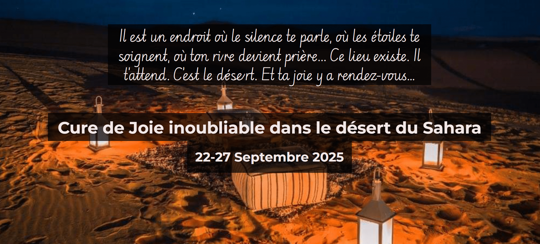 Cure de Joie au Maroc - 22 au 27 Septembre 2025