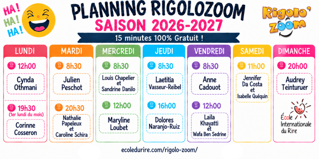 planning du rigolozoom