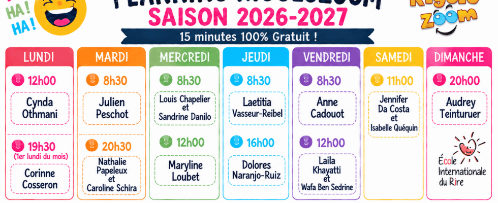 planning du rigolozoom